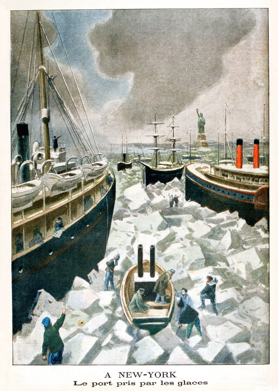 Em Nova York, o porto tomado pelo gelo, 1901 de Unbekannt