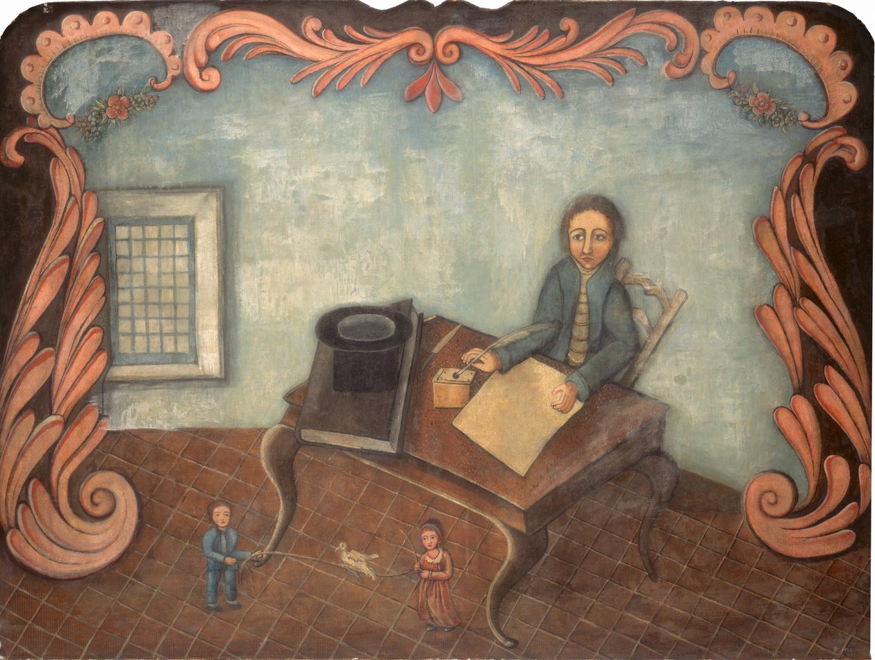 Na mesa de escrita, c. 1790. de Unbekannt