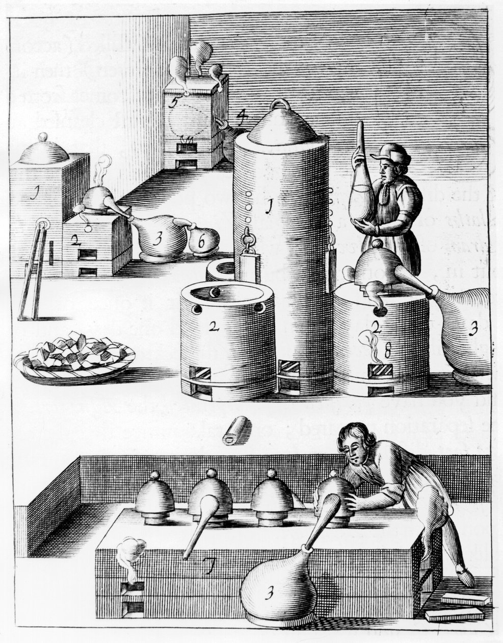 Athanor ou Slow Harry, um forno de auto-alimentação que mantém uma temperatura constante, 1683 de Unbekannt