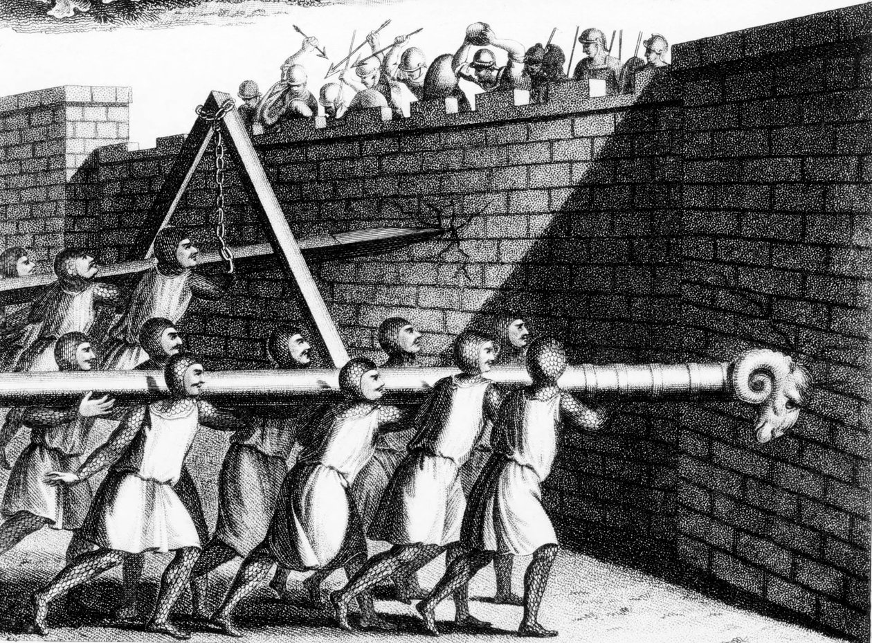 Muros de ataque com aríetes, c1800 de Unbekannt