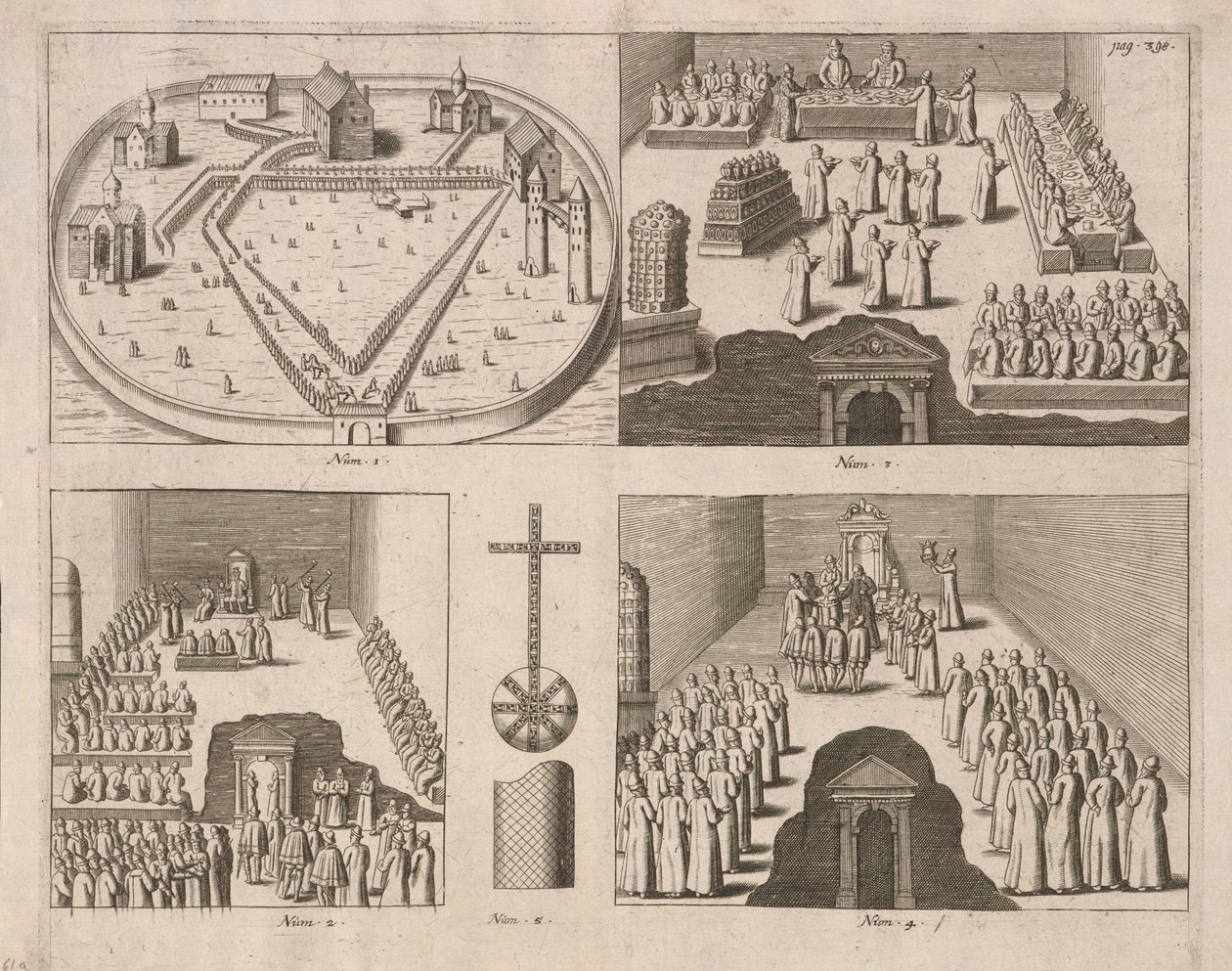 Audiência no Czar Russo, Moscou. Publicado por Jacob Ulfeldt, 1578. de Unbekannt