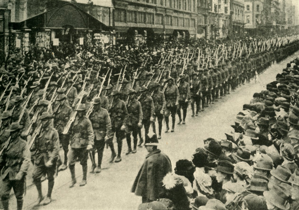 Tropas australianas, Melbourne, Primeira Guerra Mundial, c1915, c1920. de Unbekannt