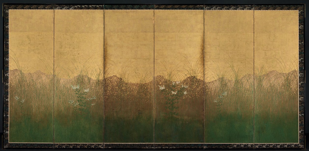 Noite de outono com lua cheia na planície de Musashino, início dos anos 1600. de Unbekannt
