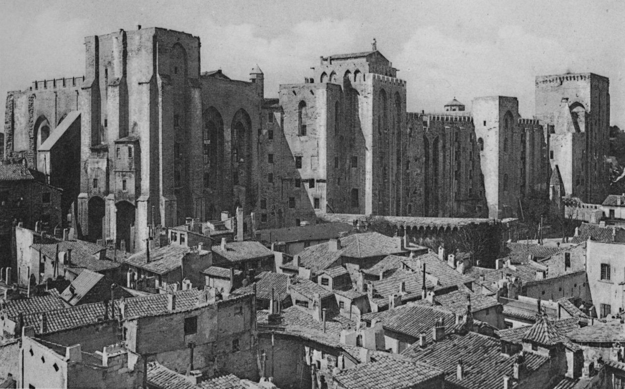 Avignon - lado leste do palácio dos papas, c1925 de Unbekannt