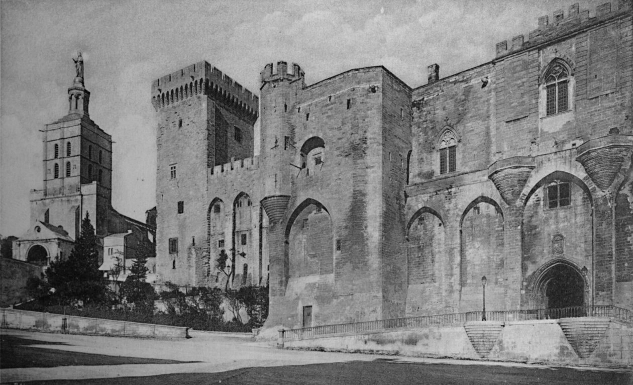 Avignon - Palácio e Catedral dos Papas, c1925 de Unbekannt