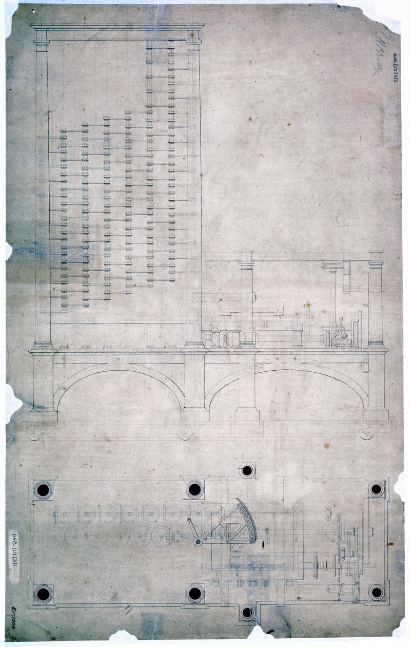 Motores de Babbage Um desenho de Charles Babbage de Unbekannt