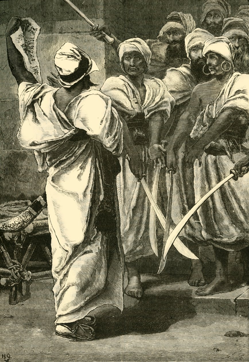 Bagaeus Entregando Suas Mensagens à Guarda Persa, 1890. de Unbekannt