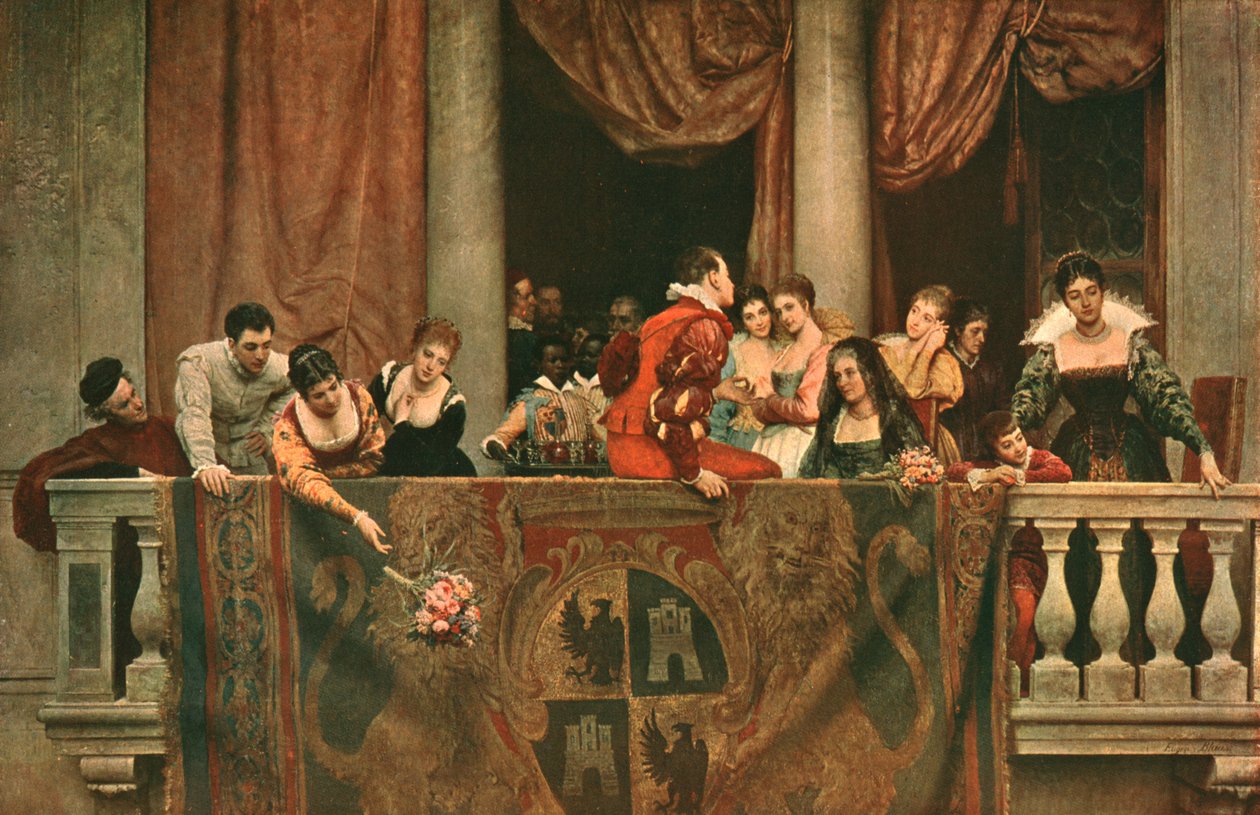 Cena do balcão no carnaval, 1879-1879, c1902. de Unbekannt
