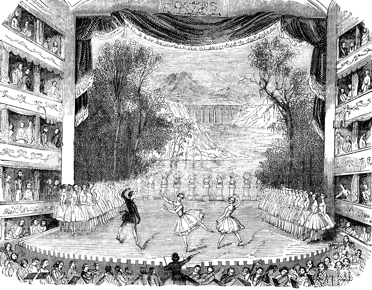 Espetáculo de balé no Her Majestys Theatre, Londres, 1842 de Unbekannt