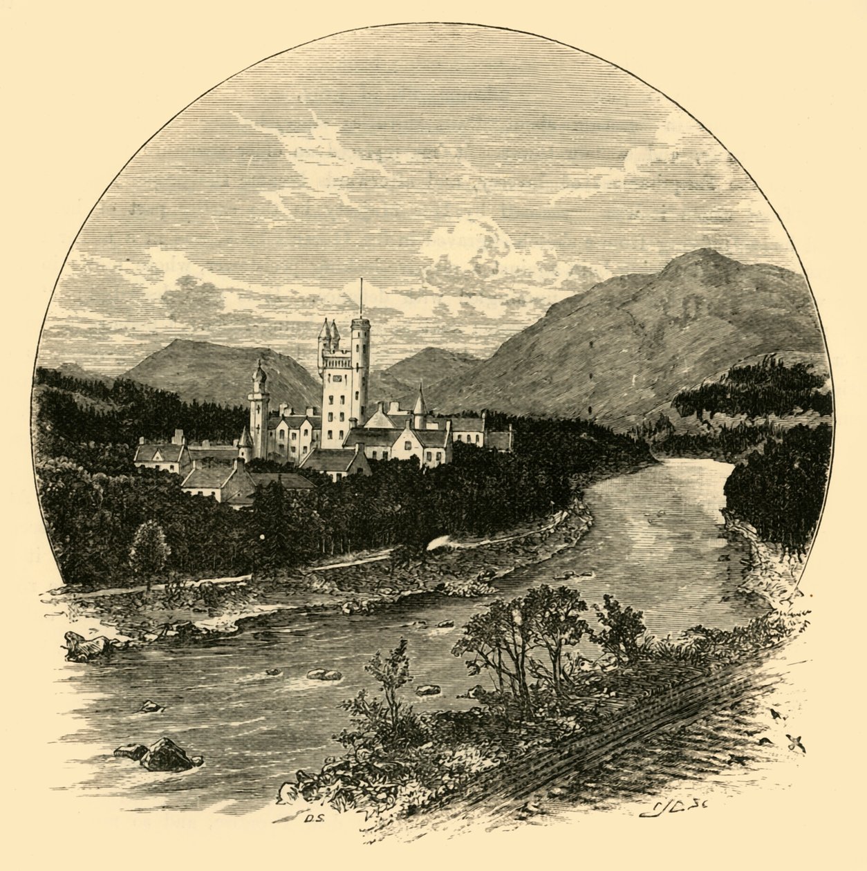 Castelo de Balmoral, da estrada, 1898. de Unbekannt