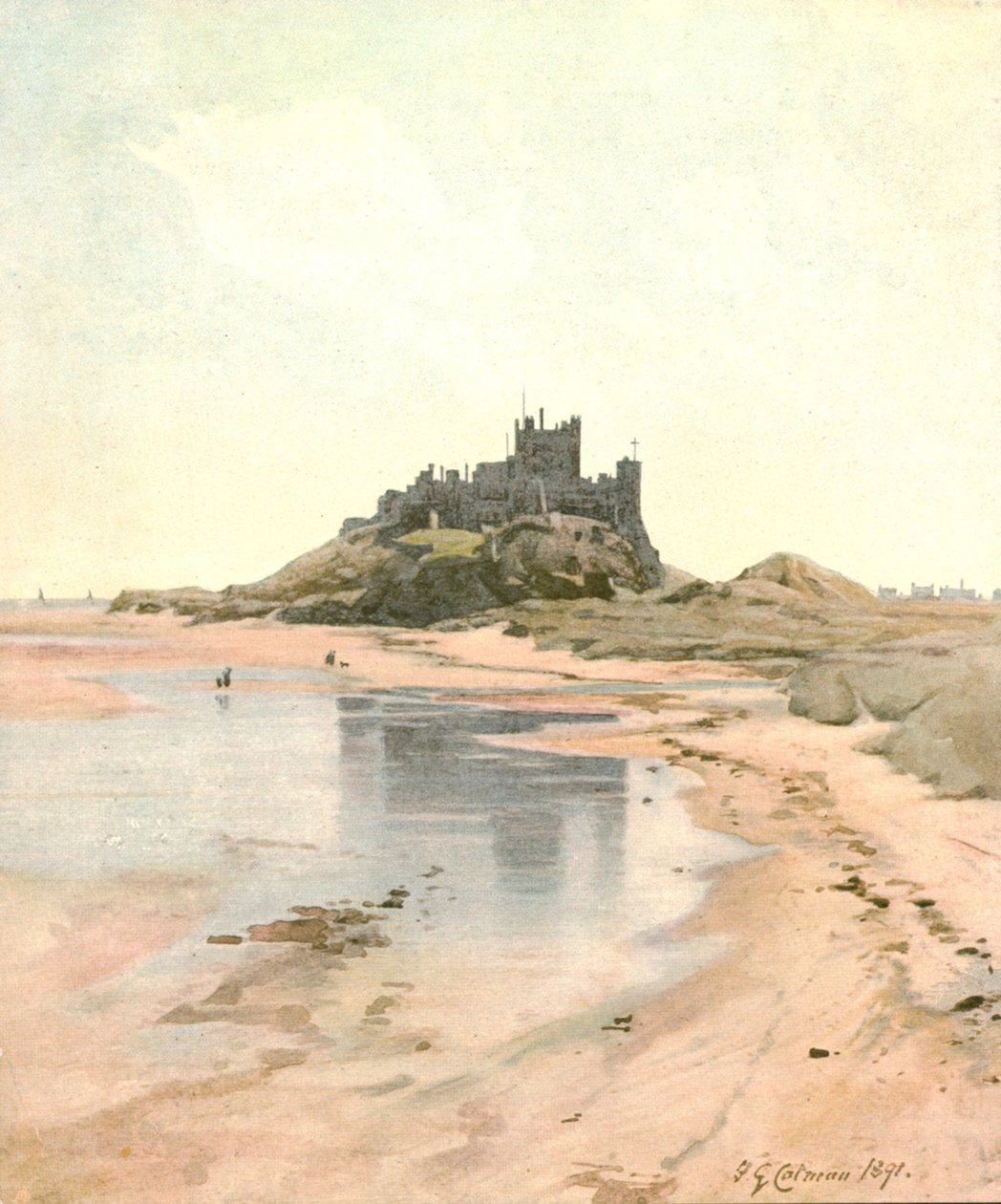 Castelo de Bamborough, 1891, c1900. de Unbekannt