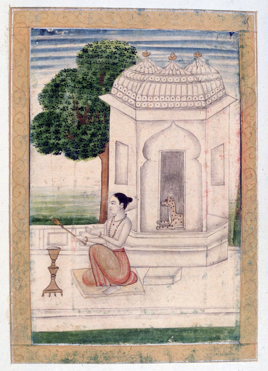 Bamgali Ragini, Álbum Ragamala, Escola de Rajasthan, século XIX de Unbekannt