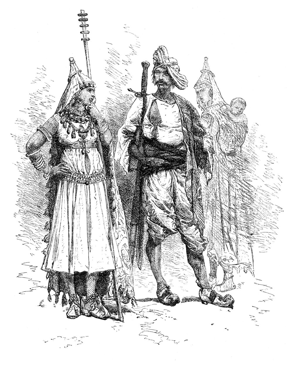 Banjari homens e mulheres, Orissa, Índia, 1895 de Unbekannt