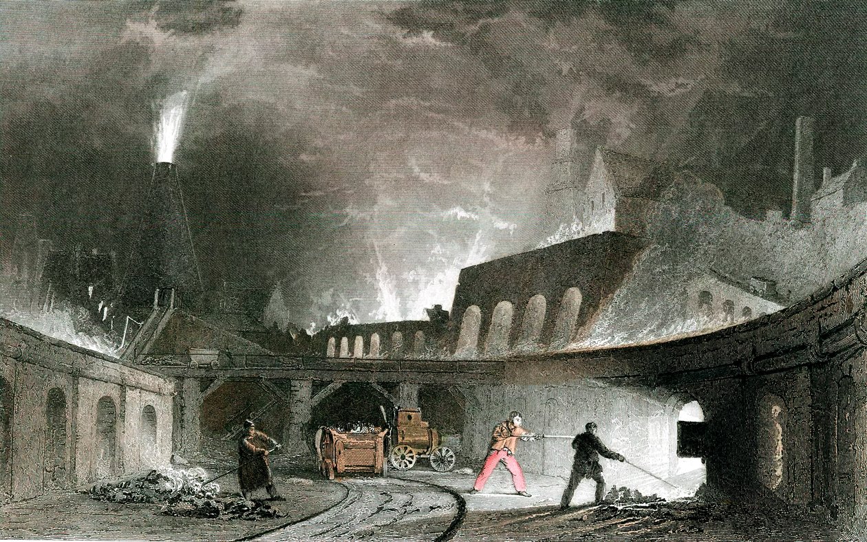 Banco de fornos, Lymington Iron Works, Tyneside, Inglaterra, 1835 de Unbekannt