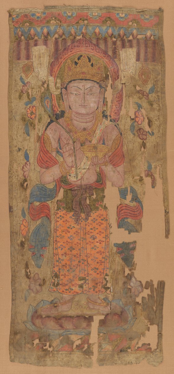 Banner com Bodhisattva, possivelmente Mahamayuri, século 9-10. de Unbekannt