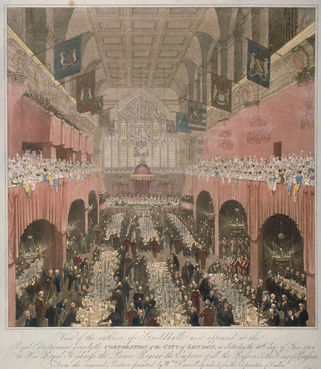 Banquete no Guildhall, City of London, 1814 1815.                                          de Unbekannt