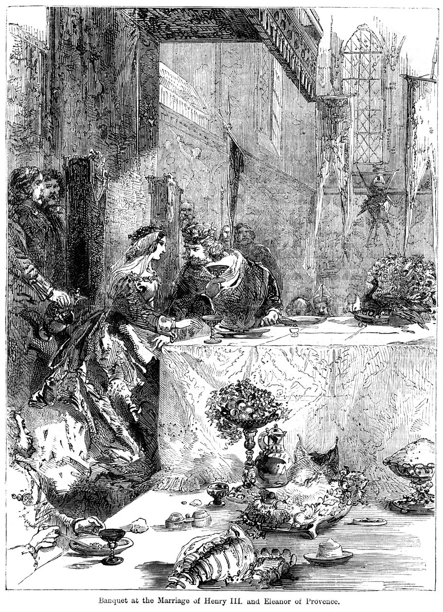 Banquete no casamento do rei Henrique III 1207-1272 e Eleanor da Provença c1223-1291, 1236 de Unbekannt