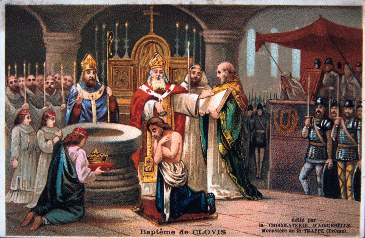 Batismo de Clovis, 496 dC, século XIX de Unbekannt