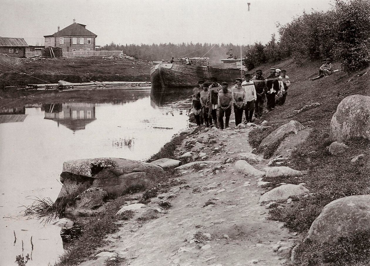 Transportadores de barcaças no Volga, Rússia, c1895 de Unbekannt