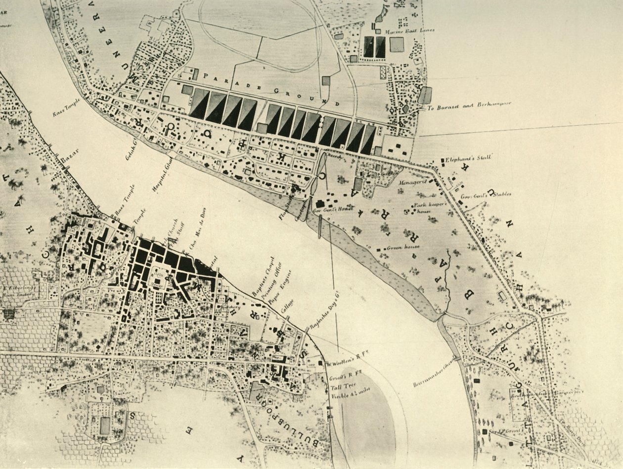 Parque e Cantonment de Barrackpore, 1841, 1925. de Unbekannt