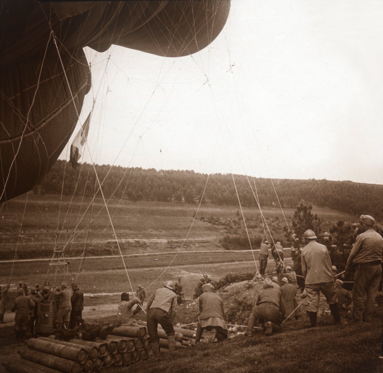 Balão de barragem, Genicourt, norte da França, c1914-c1918 de Unbekannt
