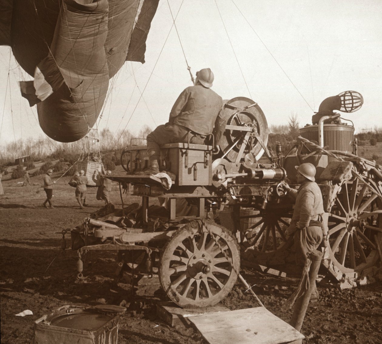 Balão de barragem, Genicourt, norte da França, c1914-c1918 de Unbekannt