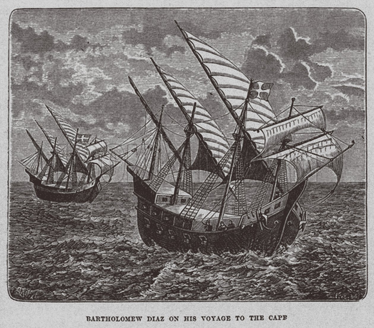 Bartolomeu Diaz em sua viagem à África do Sul, 1878 de Unbekannt