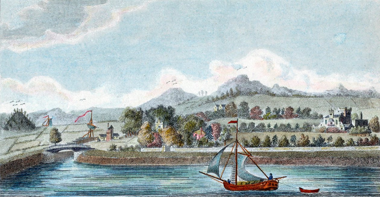 Bacia do Caledonian Ship Canal em Muirtown perto de Inverness, Escócia, 1822 de Unbekannt
