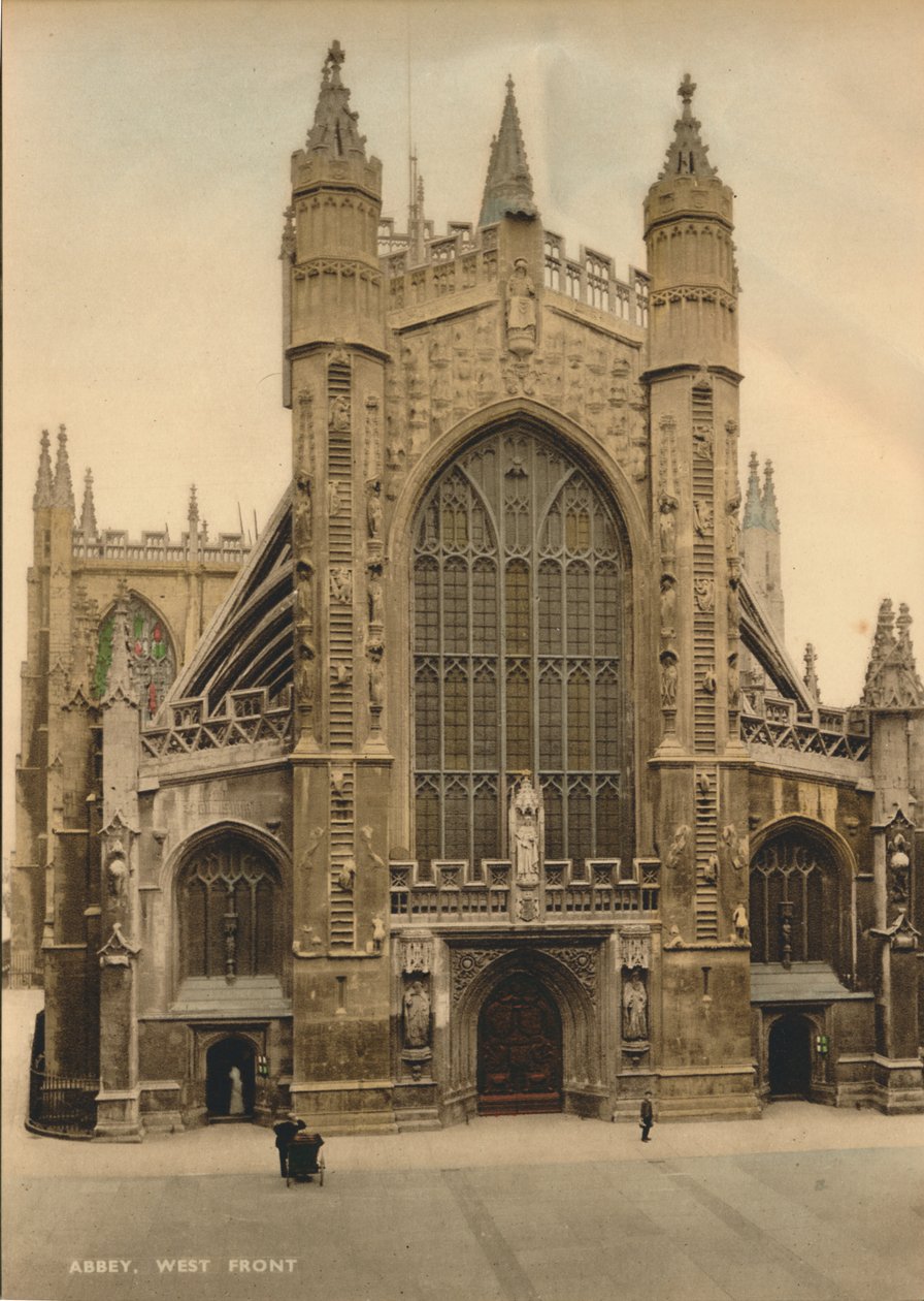 Abadia de Bath, frente oeste, c1925 de Unbekannt