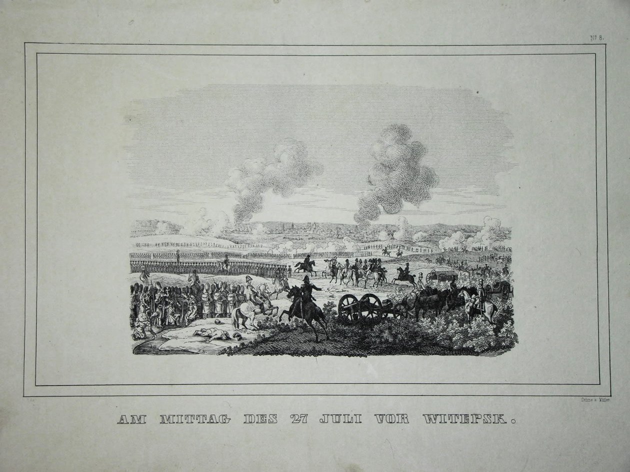 Batalha entre tropas russas e cavalaria francesa perto de Ostrovno, de 25 a 26 de julho de 1812 de Unbekannt