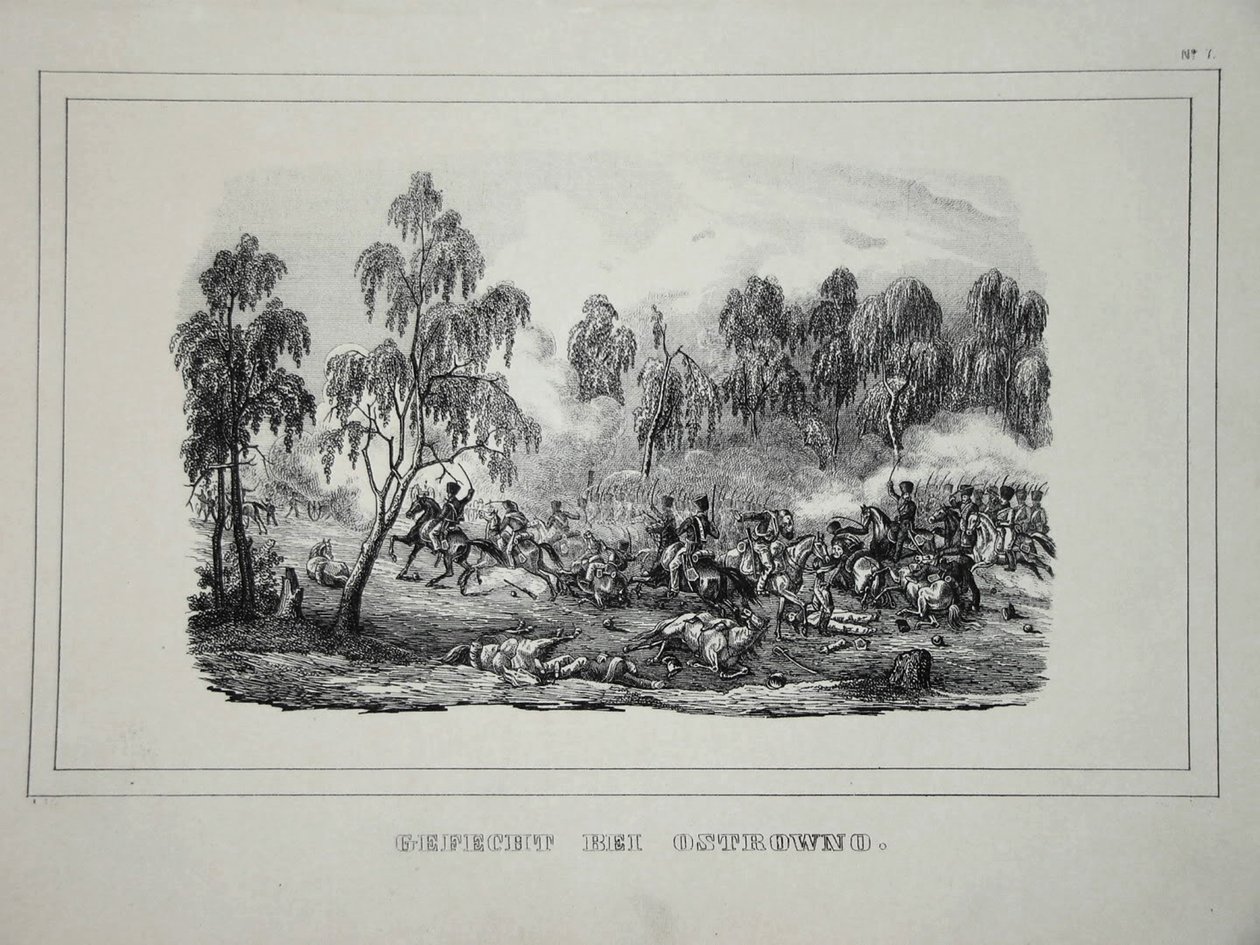 Batalha entre tropas russas e cavalaria francesa perto de Ostrovno, de 25 a 26 de julho de 1812 de Unbekannt