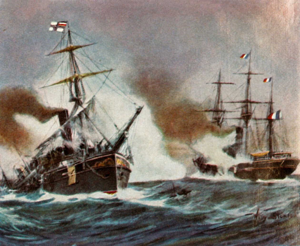 Batalha entre o Meteoro e o Bouvet ao largo de Havana, 9 de novembro de 1870, 1936. de Unbekannt