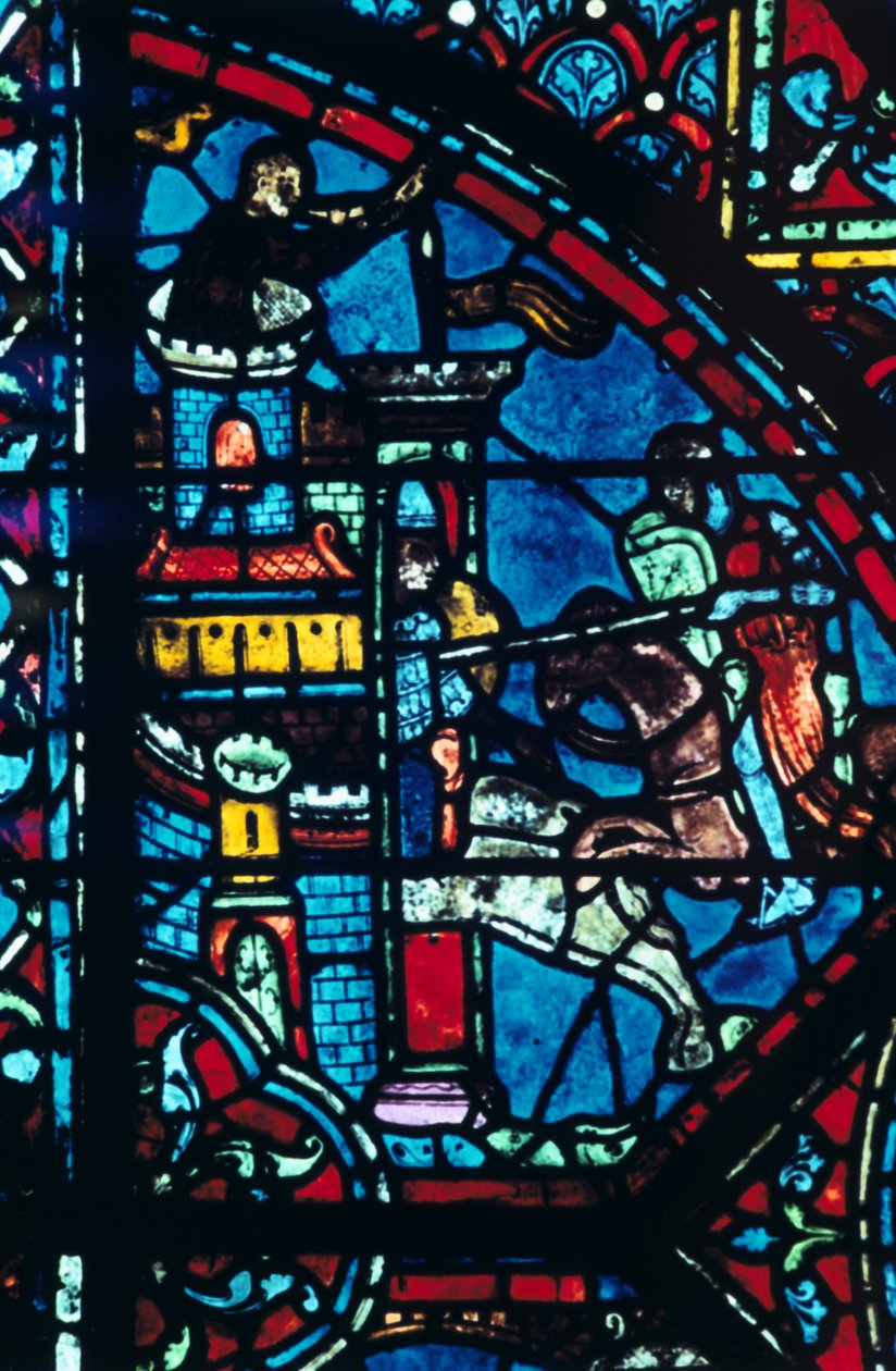 Batalha por uma cidade, vitral, Catedral de Chartres, França, c1225 de Unbekannt