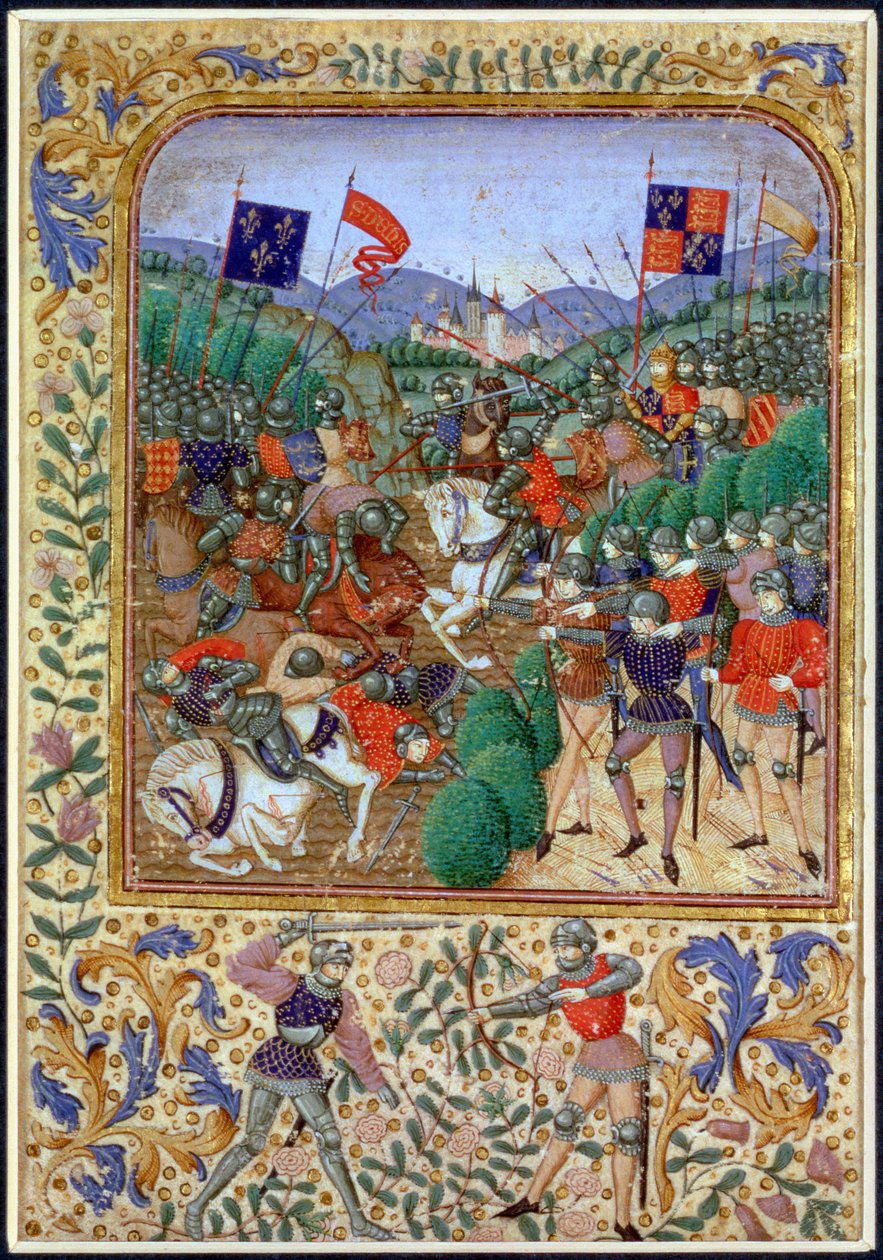 Batalha de Agincourt, França, 25 de outubro de 1415, século XIX de Unbekannt