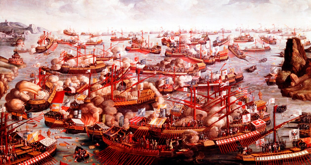 Batalha de Lepanto, outubro de 1571 de Unbekannt