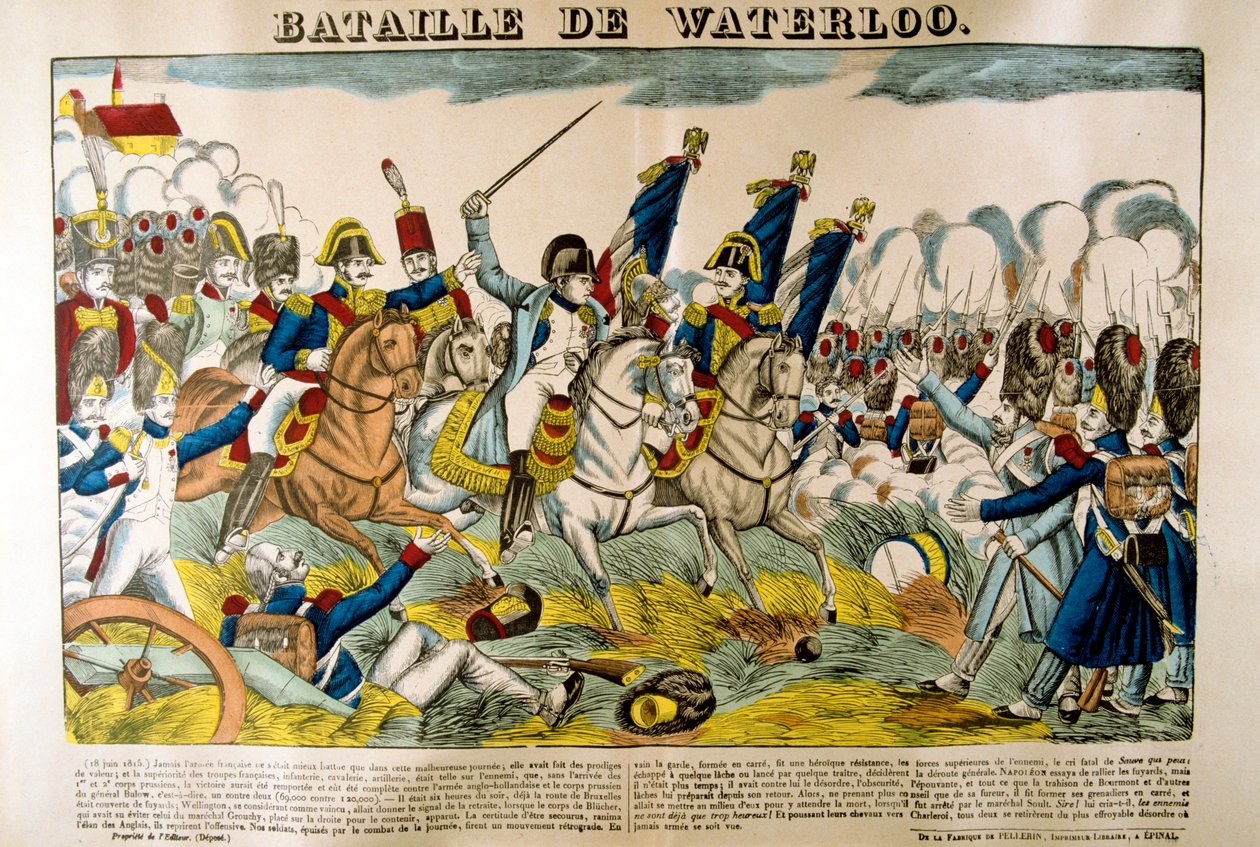 Batalha de Waterloo, 18 de junho de 1815, século XIX de Unbekannt