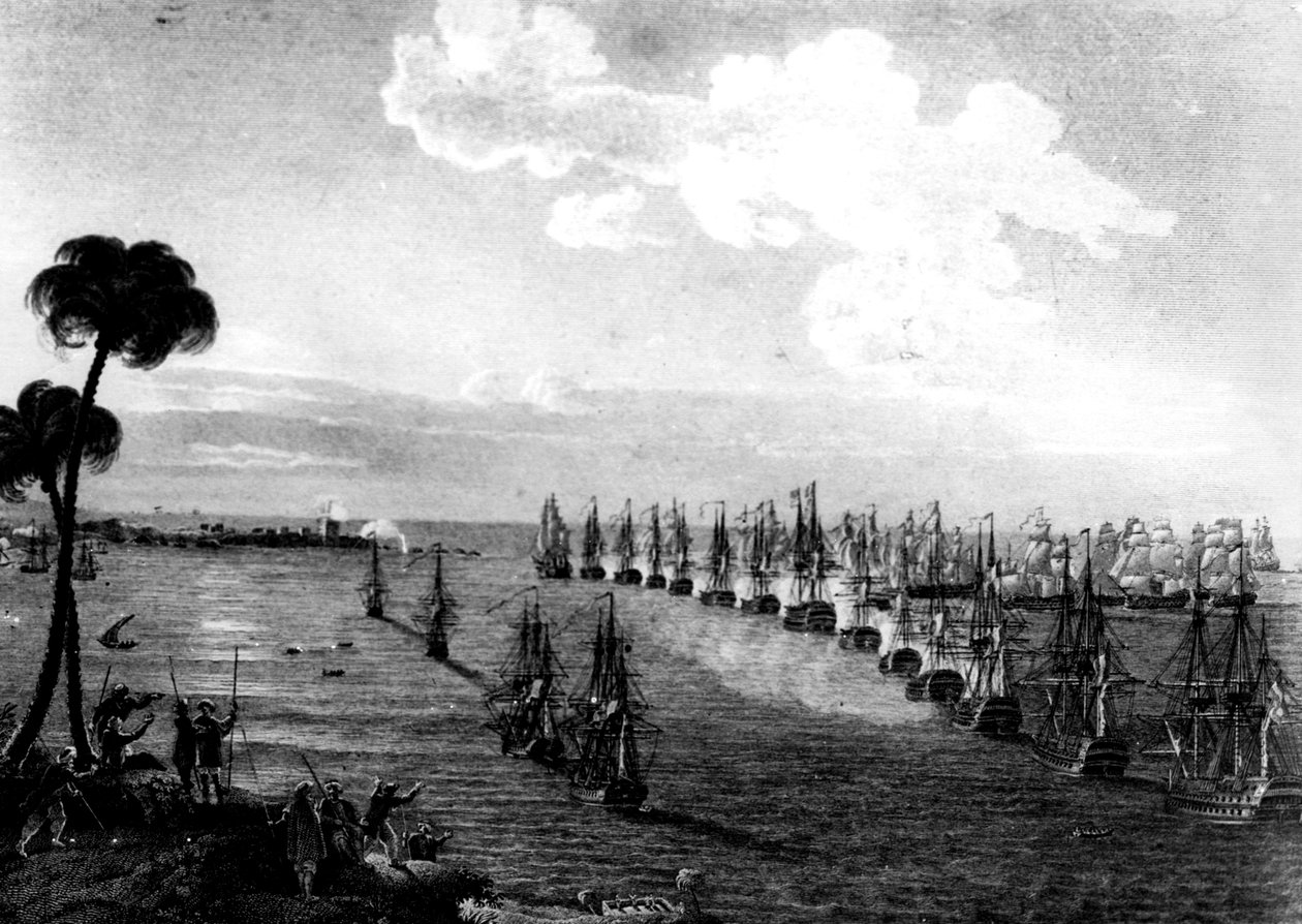 Batalha do Nilo, 1 de agosto de 1798, século XIX de Unbekannt