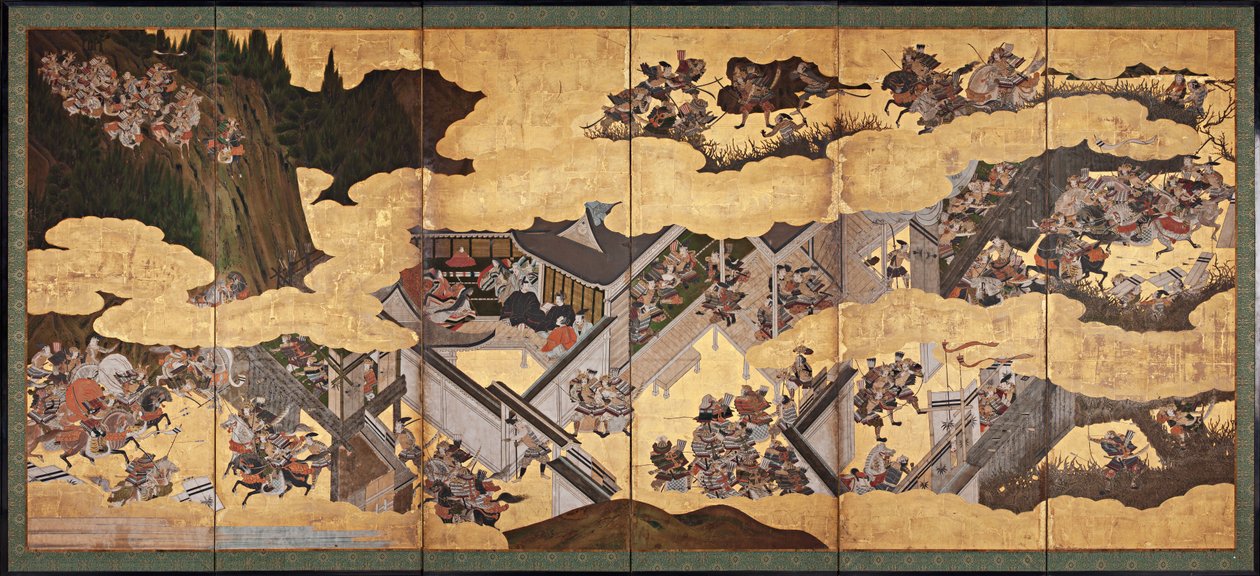 Cenas de batalha do Conto de Heike Heike Monogatari, primeiro terço do século XVII. de Unbekannt