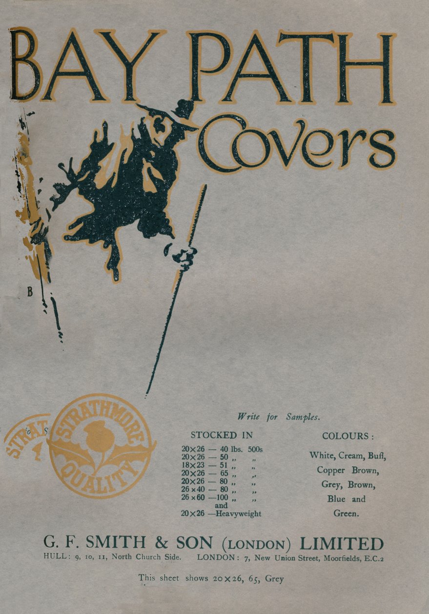 Bay Path Covers - Anúncio GF Smith & Son London Limited, 1919 de Unbekannt