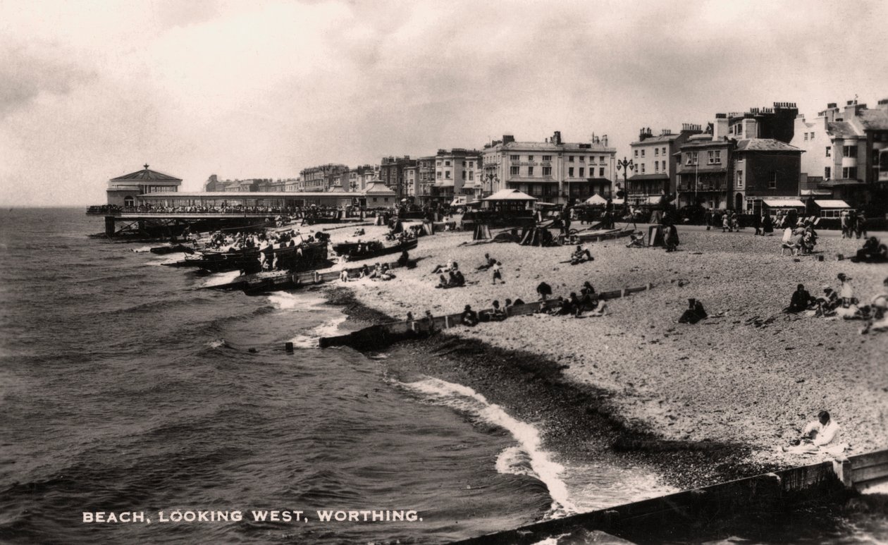 Praia, olhando oeste, Worthing, Sussex, 1935 de Unbekannt