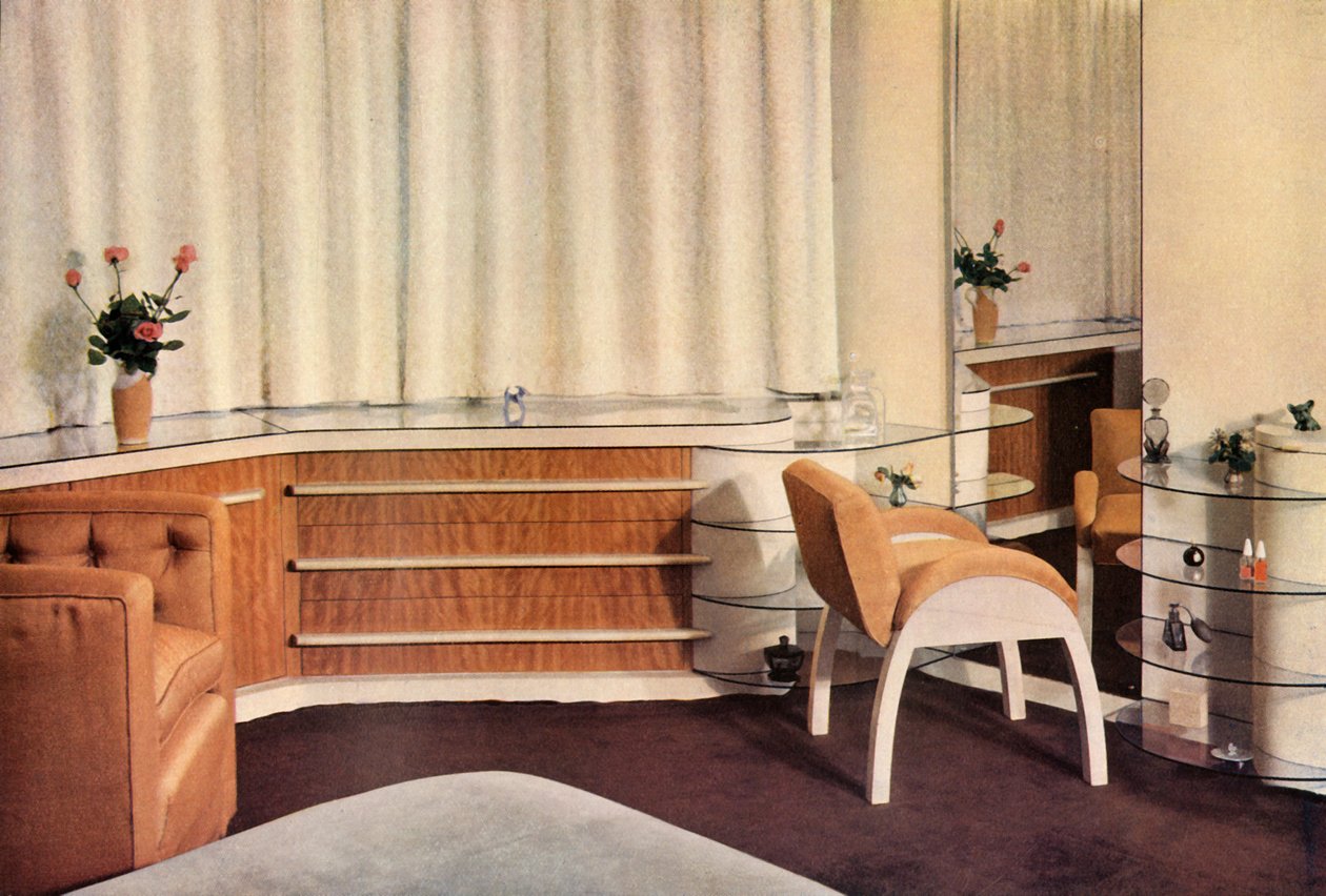 Quarto em Hampstead, Londres, projetado por J. Duncan Miller para a Sra. Schneerson, 1937. de Unbekannt