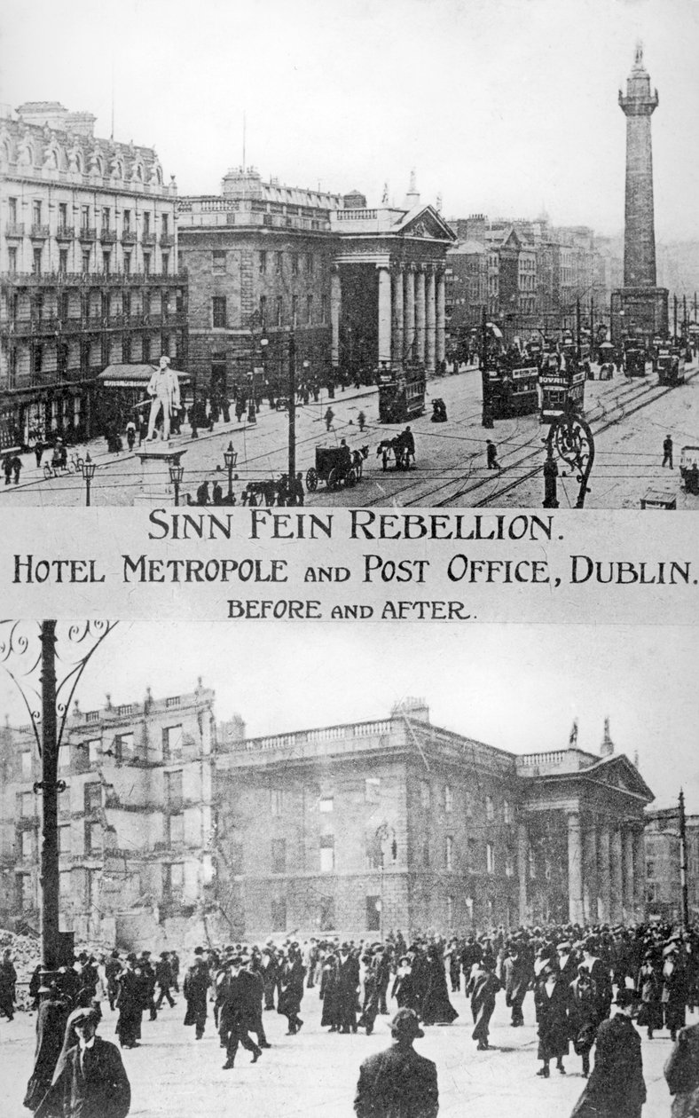 Antes e depois, levante irlandês anti-inglês, Dublin, maio de 1916 de Unbekannt