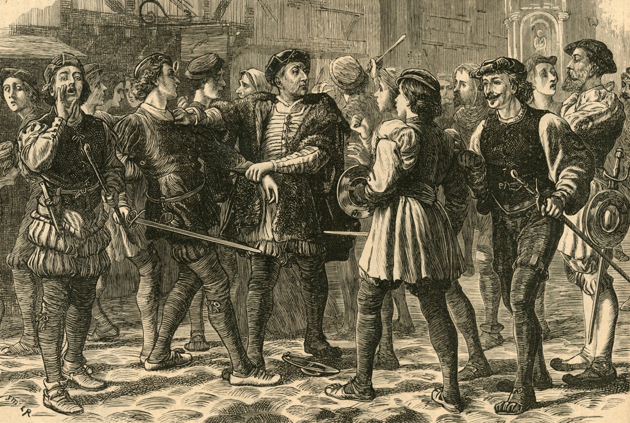Começo do motim em Cheapside, 1897. de Unbekannt