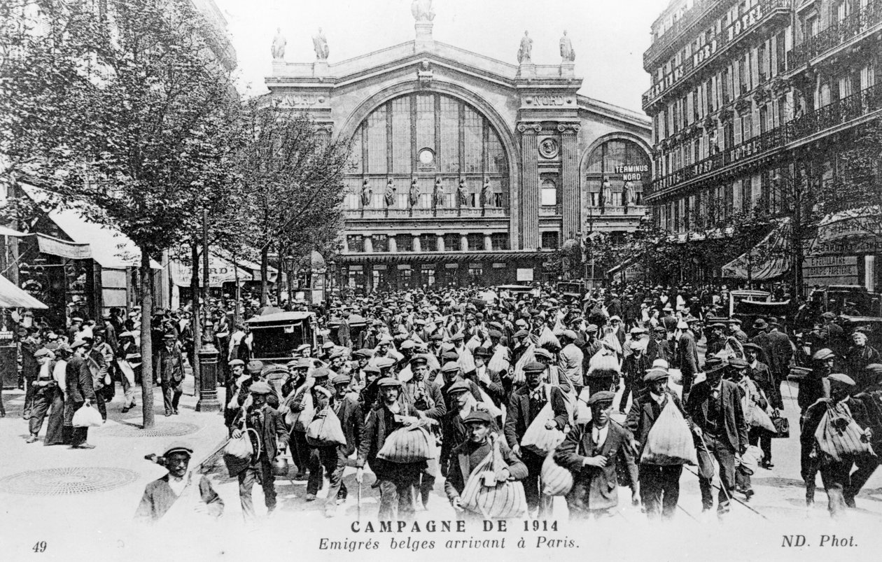 Belgas chegando em Paris, 1914 de Unbekannt