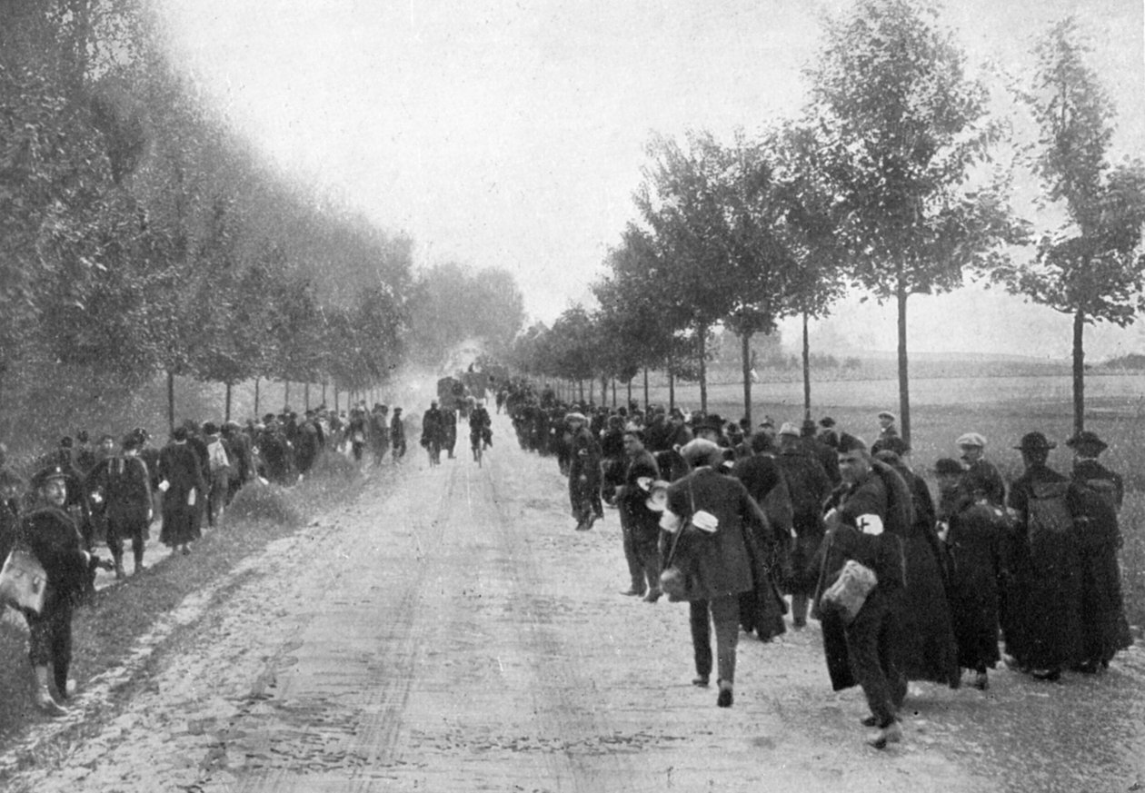 Belgas fugindo de Termonde, Primeira Guerra Mundial, 1914, 1920 de Unbekannt