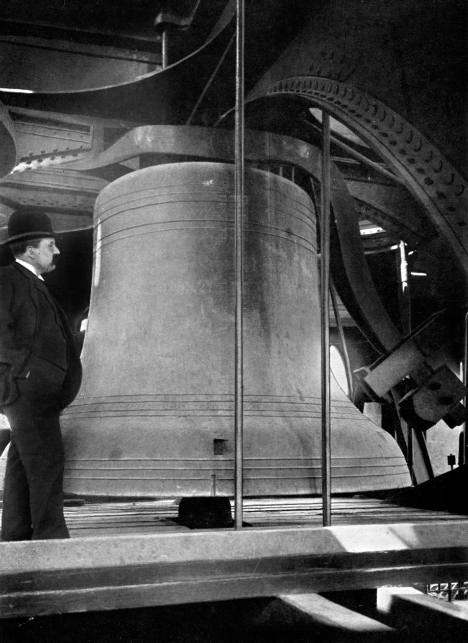 Sino na torre do Big Ben, Palácio de Westminster, Londres, c1905 de Unbekannt