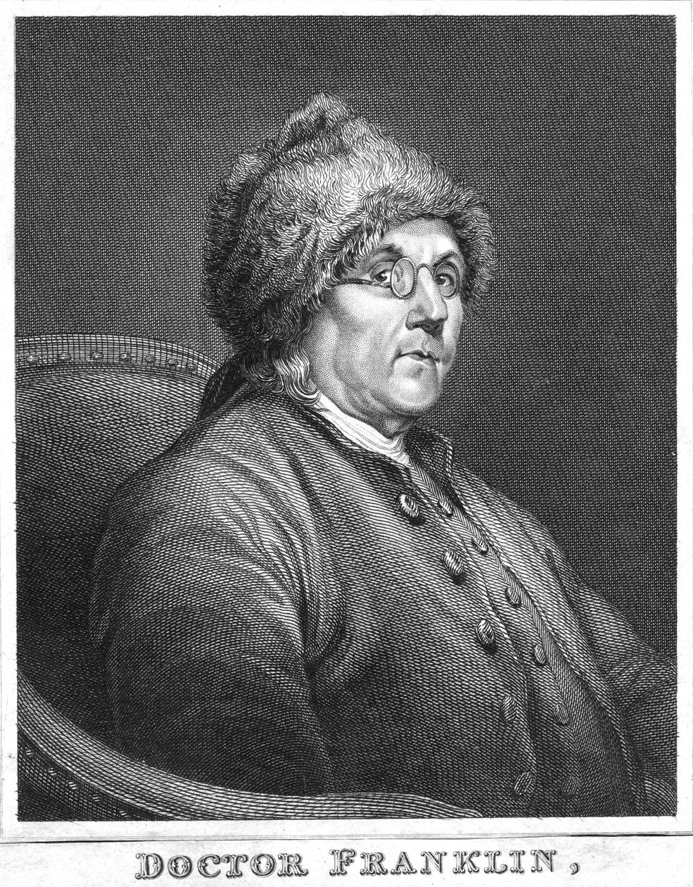 Benjamin Franklin, cientista americano, inventor e estadista, final do século XVIII de Unbekannt
