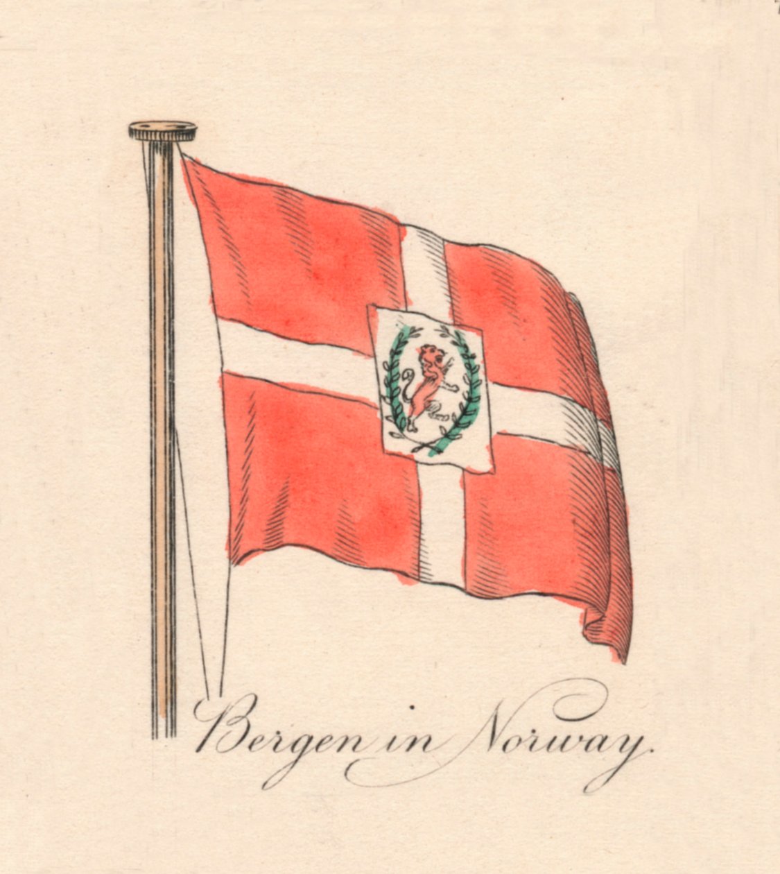 Bergen na Noruega, 1838 de Unbekannt