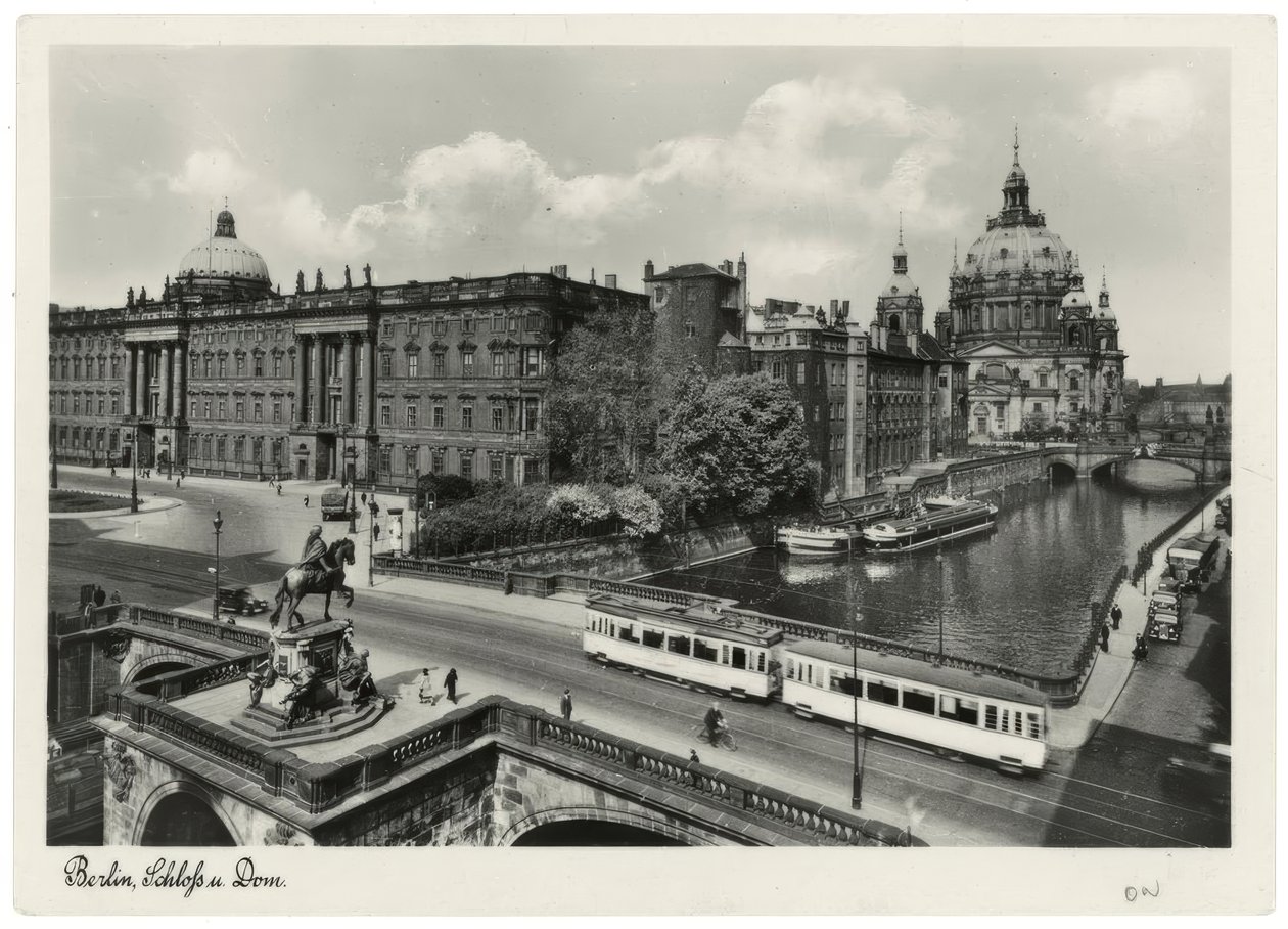 Berlim, Palácio da Cidade com Ponte do Eleitor e Catedral / cartão postal fotográfico por volta de 1937/38 de Unbekannt