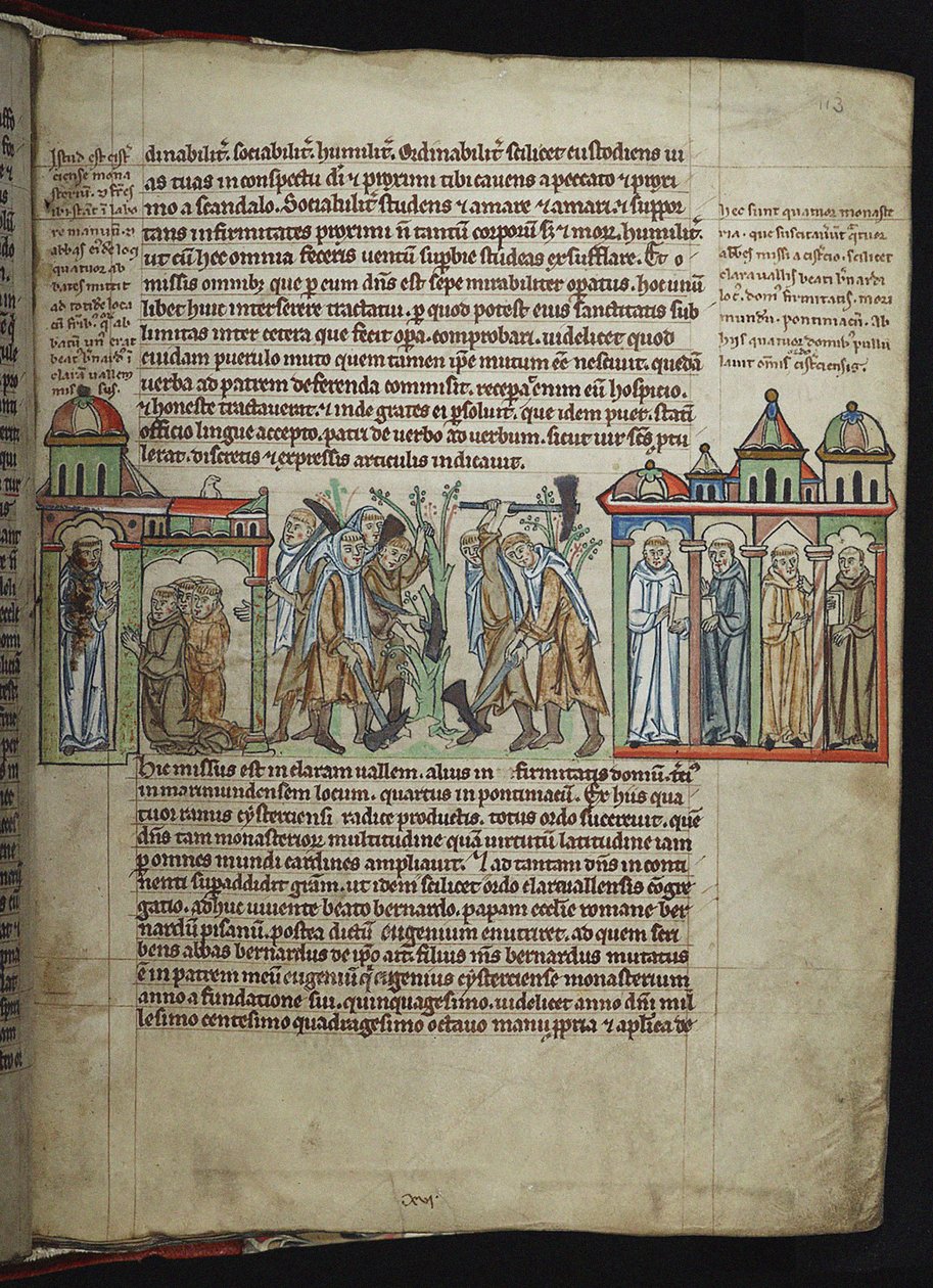 Bernardo de Claraval enviando monges para casas filhas, monges cistercienses, 1249-1250. de Unbekannt
